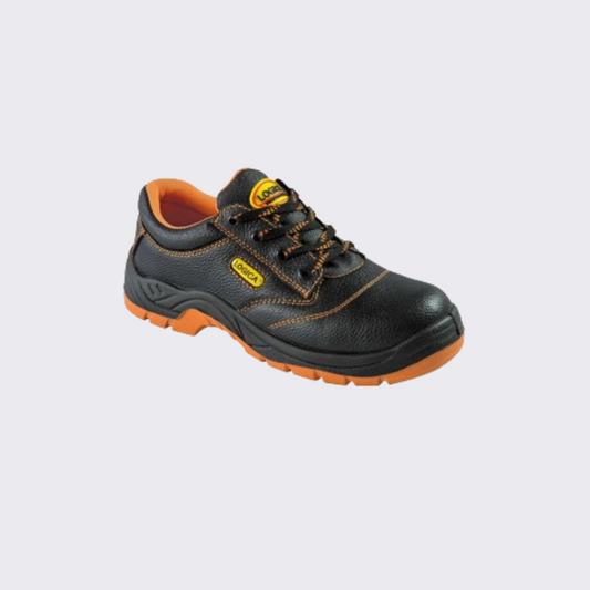 S29/K - SCARPA BASSA PELLE NERA LAM.TESSILE S3